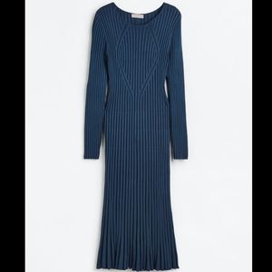 H&M dark blue rib knit dress